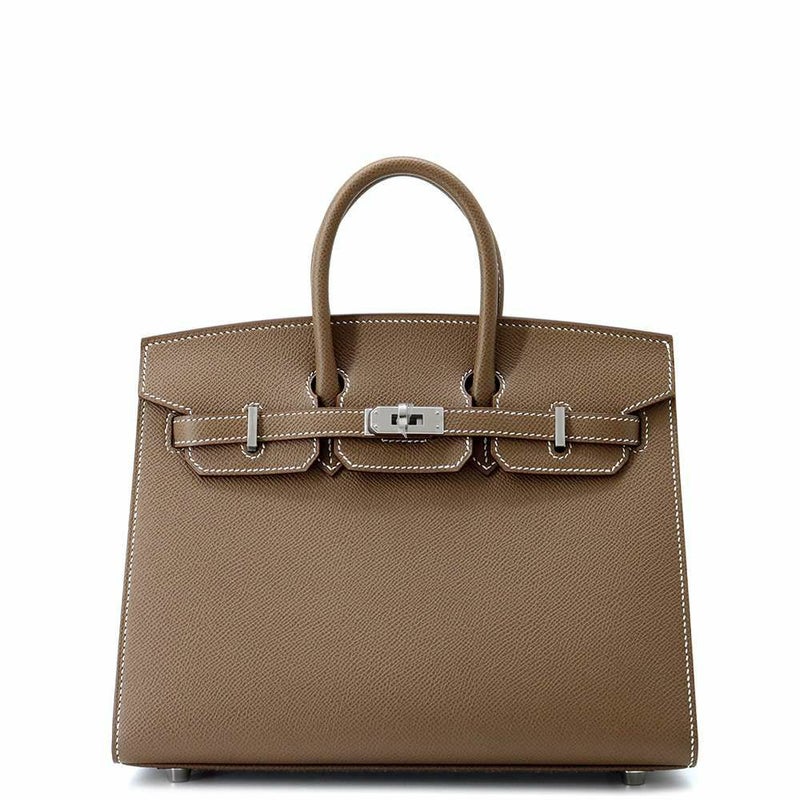 エルメス バーキン25 セリエ エトゥープ/シルバー金具 トゴ B刻印 HERMES Birkin ハンドバッグ