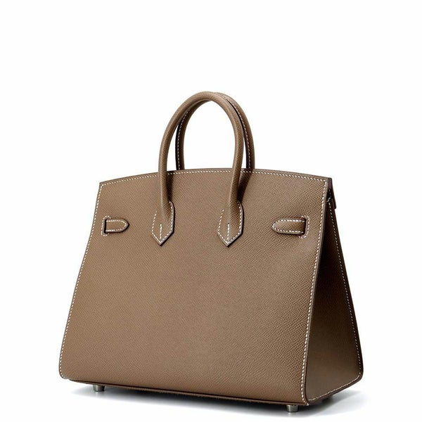 エルメス バーキン25 セリエ エトゥープ/シルバー金具 トゴ B刻印 HERMES Birkin ハンドバッグ