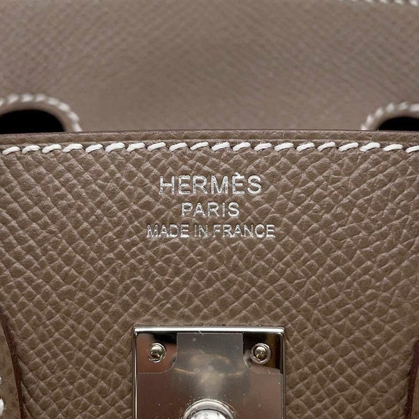 エルメス バーキン25 セリエ エトゥープ/シルバー金具 トゴ B刻印 HERMES Birkin ハンドバッグ