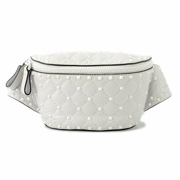 ヴァレンティノ・ガラヴァーニ ボディバッグ ロックスタッズ レザー VALENTINO ウエストバッグ 白