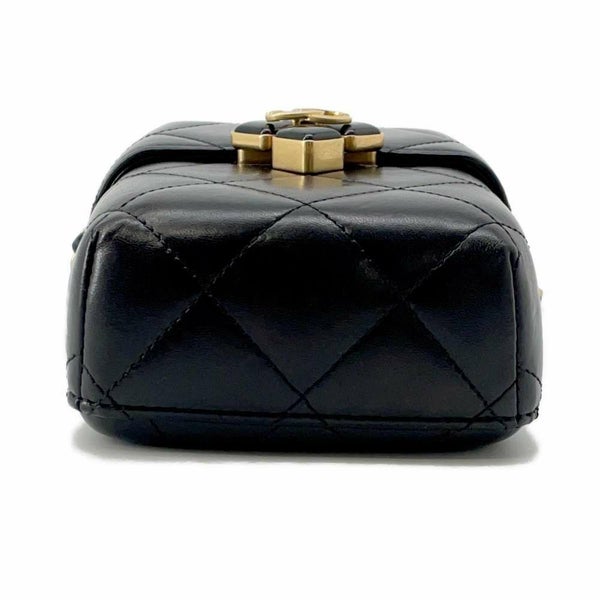 シャネル チェーンショルダーバッグ ココマーク マトラッセ ボックスバッグ ラムスキン AS2635 黒