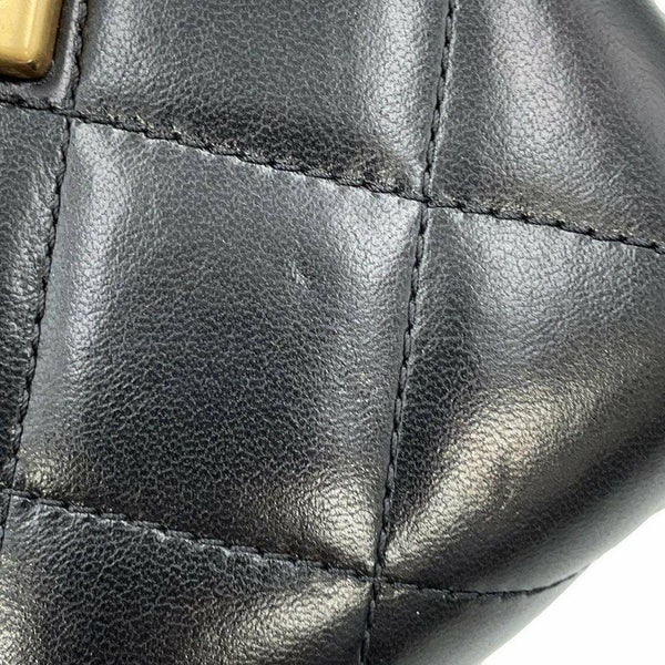 シャネル チェーンショルダーバッグ ココマーク マトラッセ ボックスバッグ ラムスキン AS2635 黒