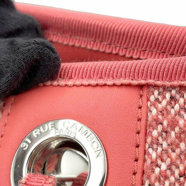 シャネル トートバッグ ドーヴィルライン ミディアム ショッピングバッグ ロゴ キャンバス A67001 CHANEL チェーントート