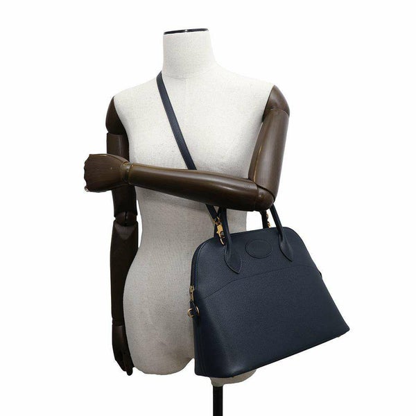 エルメス ハンドバッグ ボリード31 ネイビー/ゴールド金具 クシュベル 〇Z刻印 2wayショルダー