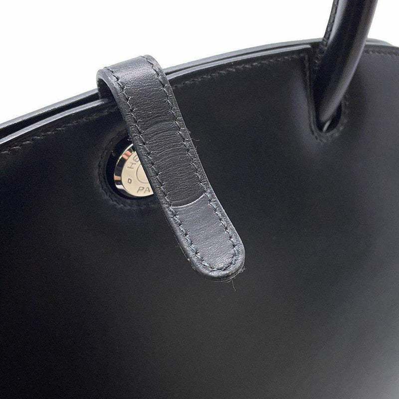 エルメス ハンドバッグ ダルヴィ ブラック/シルバー金具 ボックスカーフ □C刻印 HERMES バッグ 黒