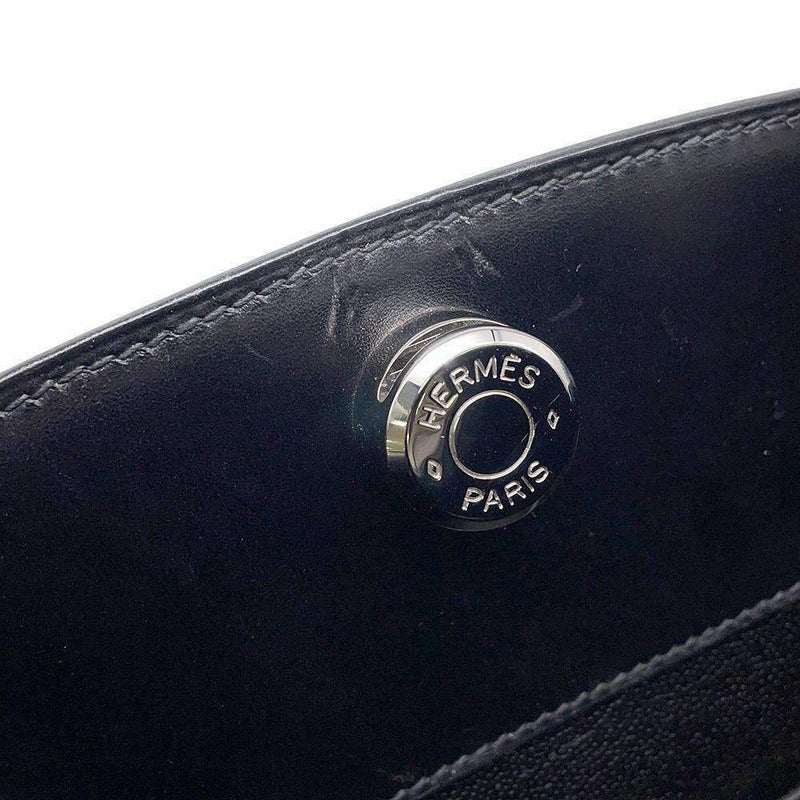 エルメス ハンドバッグ ダルヴィ ブラック/シルバー金具 ボックスカーフ □C刻印 HERMES バッグ 黒