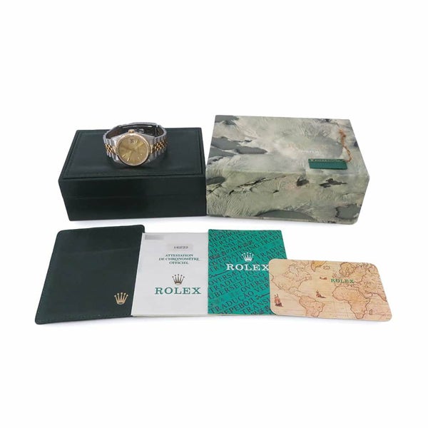 ロレックス デイトジャスト E番 SS/K18YG 16233 ROLEX 腕時計 シャンパン文字盤