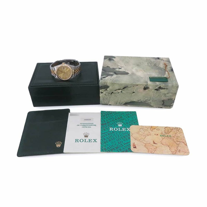 ロレックス デイトジャスト E番 SS/K18YG 16233 ROLEX 腕時計 シャンパン文字盤