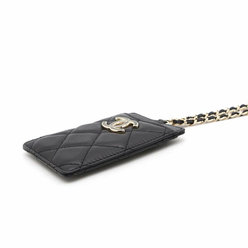 シャネル チェーンカードケース ココマーク マトラッセ ラムスキン A01745 CHANEL カード ノベルティ