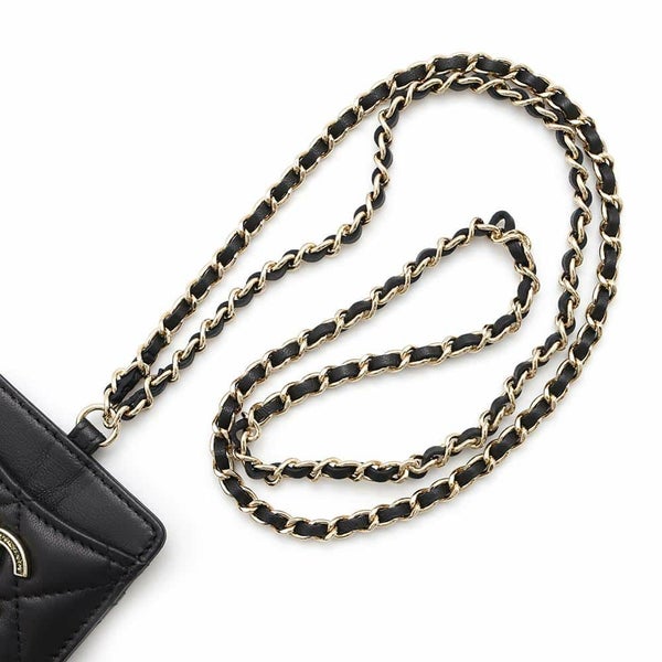 シャネル チェーンカードケース ココマーク マトラッセ ラムスキン A01745 CHANEL カード ノベルティ