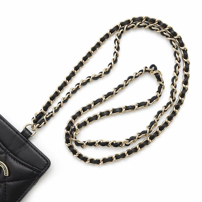シャネル チェーンカードケース ココマーク マトラッセ ラムスキン A01745 CHANEL カード ノベルティ