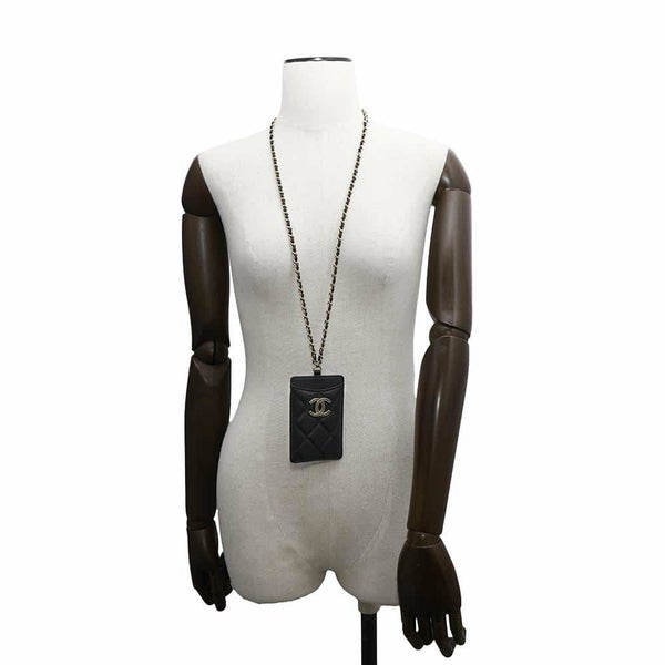 シャネル チェーンカードケース ココマーク マトラッセ ラムスキン A01745 CHANEL カード ノベルティ