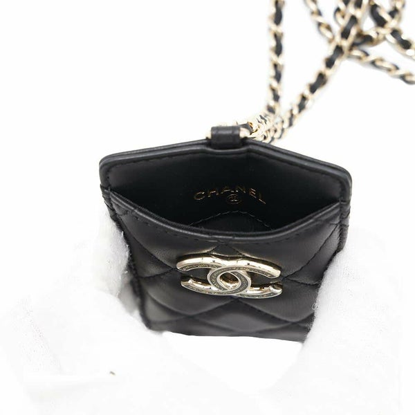 シャネル チェーンカードケース ココマーク マトラッセ ラムスキン A01745 CHANEL カード ノベルティ