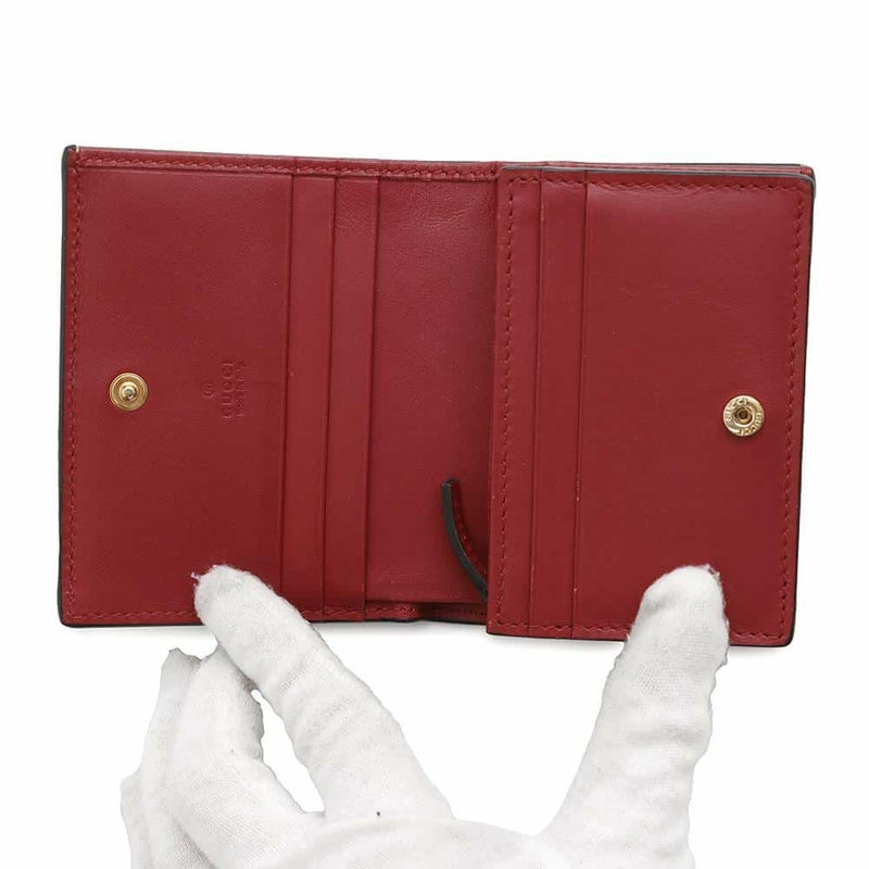 グッチ 二つ折り財布 ミスティックキャット GGスプリーム 499380 GUCCI 財布 レッド