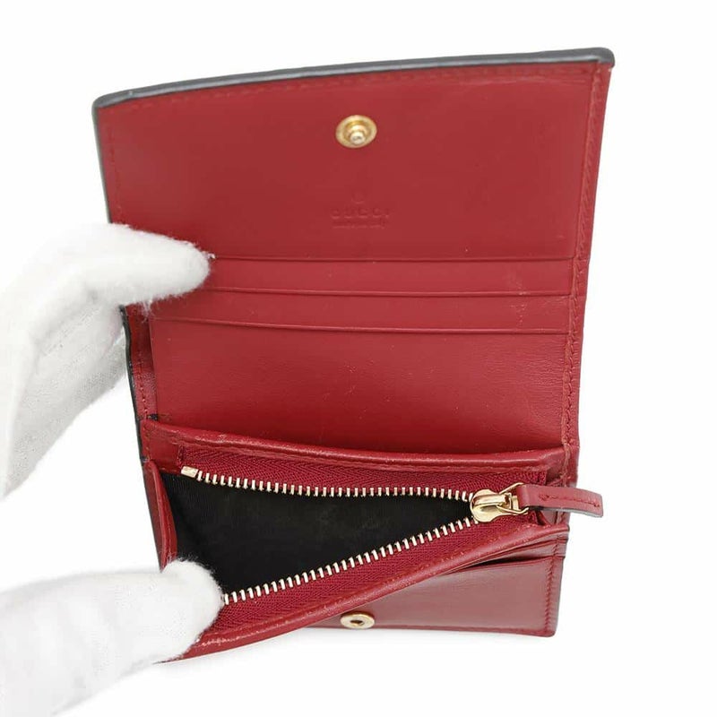 グッチ 二つ折り財布 ミスティックキャット GGスプリーム 499380 GUCCI 財布 レッド