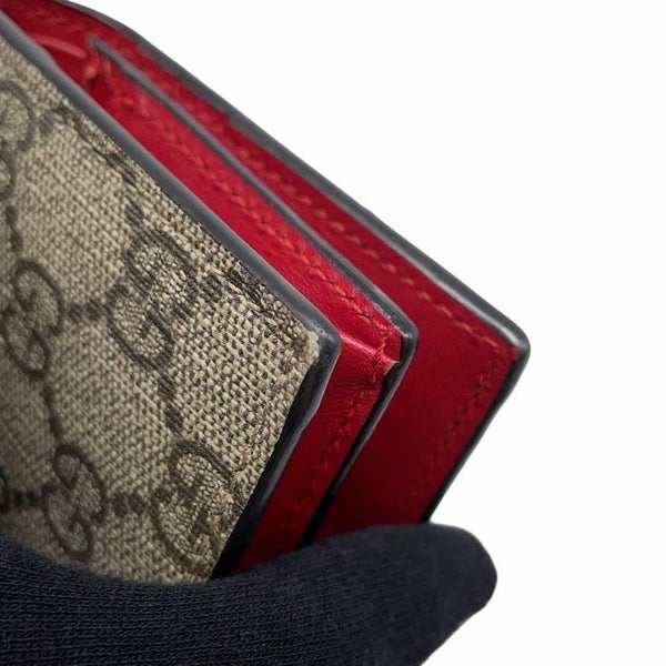 グッチ 二つ折り財布 ミスティックキャット GGスプリーム 499380 GUCCI 財布 レッド