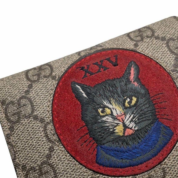 グッチ 二つ折り財布 ミスティックキャット GGスプリーム 499380 GUCCI 財布 レッド