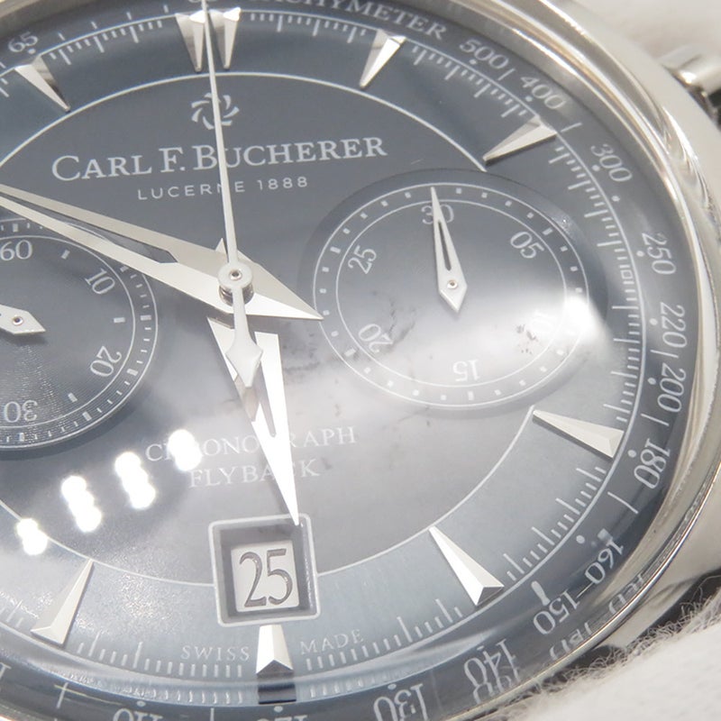 カール F. ブヘラ マネロ フライバック 00.10919.08.93.21 CARL F.BUCHERER 腕時計 ブルーグリーン文字盤