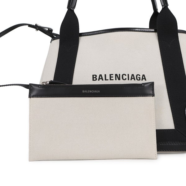 バレンシアガ トートバッグ ネイビーカバス S ポーチ付 キャンバス 339933 BALENCIAGA バッグ 花柄