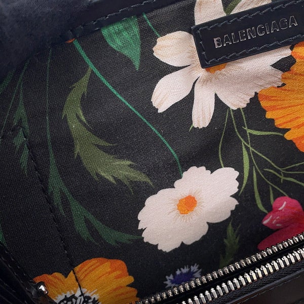 バレンシアガ トートバッグ ネイビーカバス S ポーチ付 キャンバス 339933 BALENCIAGA バッグ 花柄
