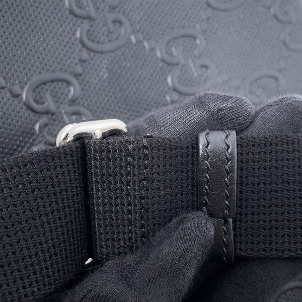 グッチ ボディバッグ GGエンボス ベルトバッグ レザー 645093 GUCCI ウエストバッグ メンズ 黒