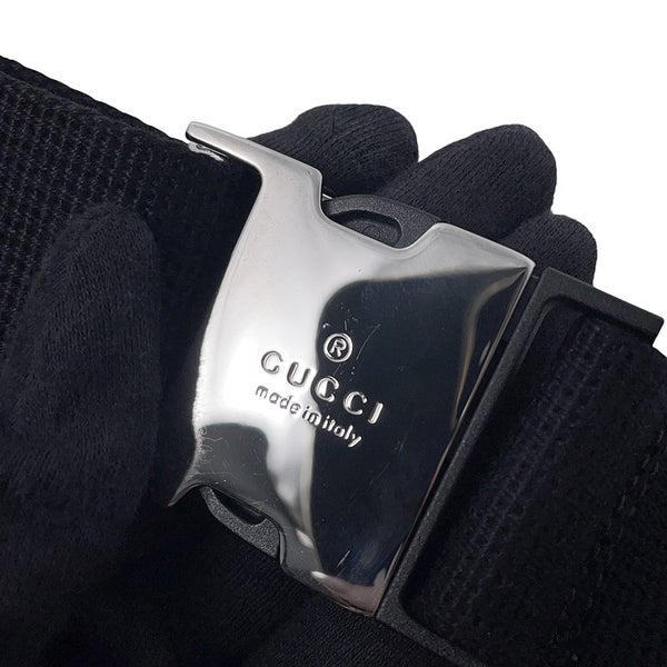 グッチ ボディバッグ GGエンボス ベルトバッグ レザー 645093 GUCCI ウエストバッグ メンズ 黒