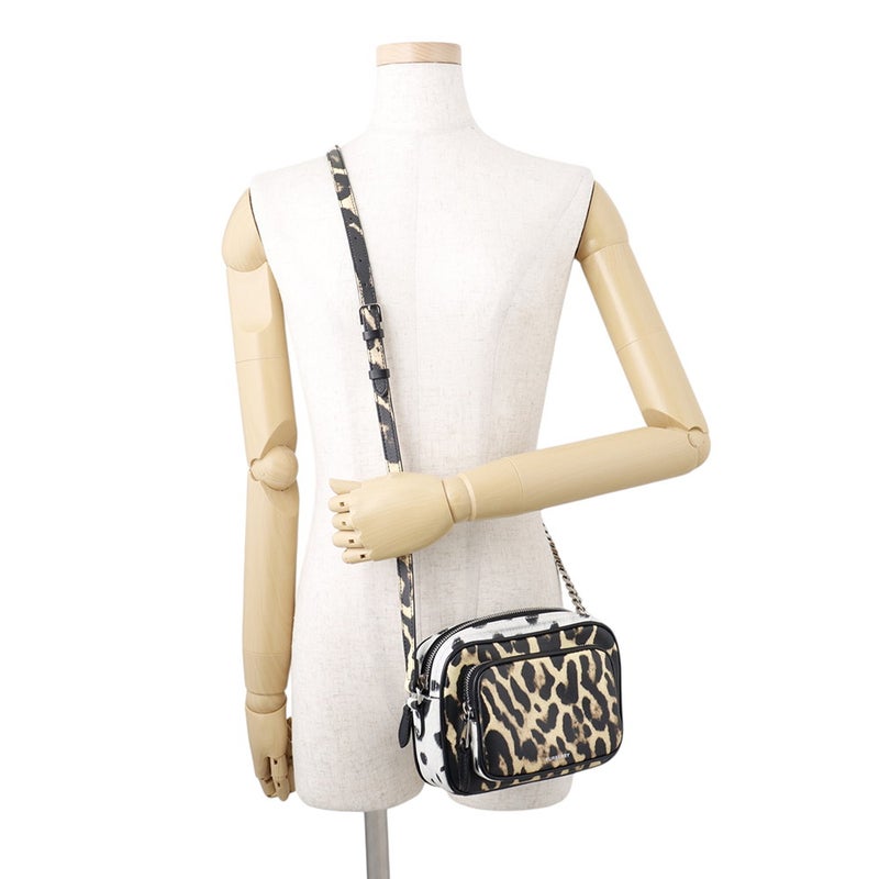 バーバリー チェーンショルダーバッグ レオパードプリント カメラバッグ PVC レザー 8015963 BURBERRY