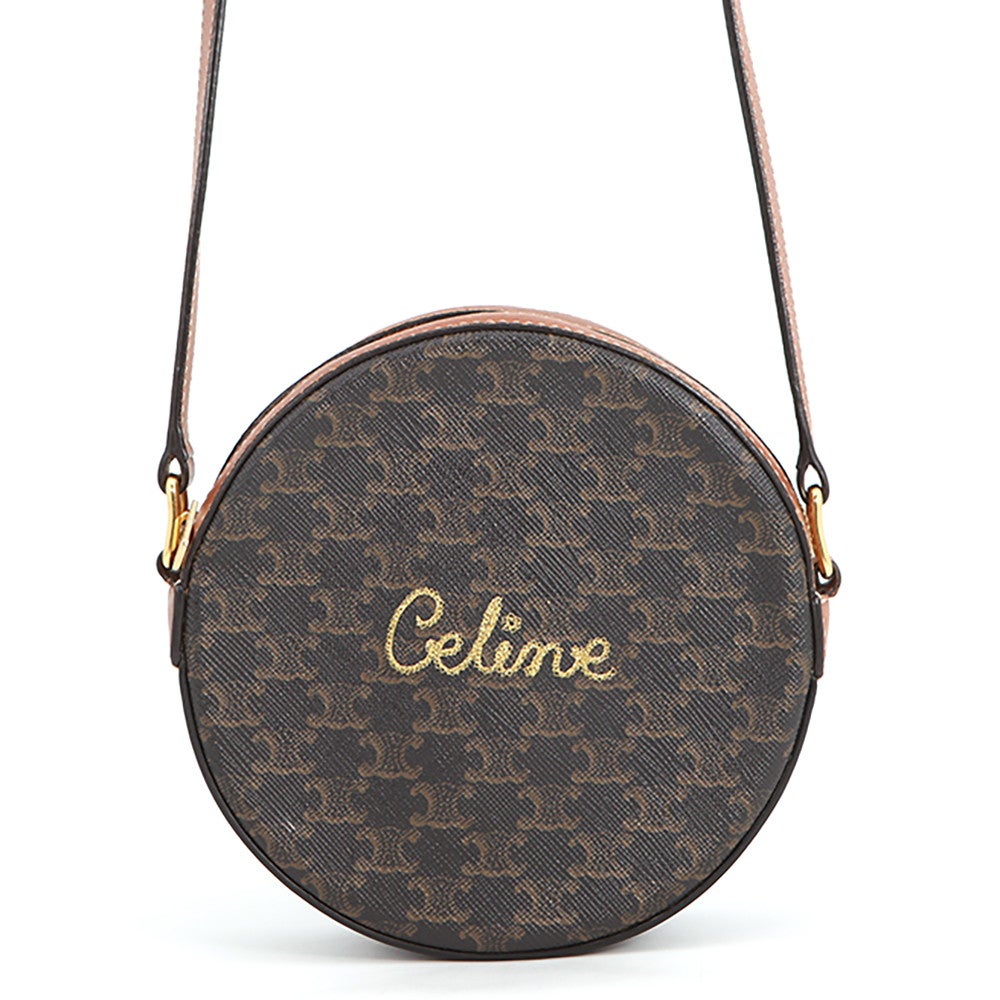 セリーヌ ショルダーバッグ トリオンフ ラウンド PVC/レザー CELINE