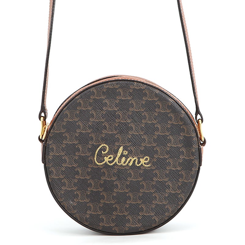 セリーヌ ショルダーバッグ トリオンフ ラウンド PVC/レザー CELINE ポシェット