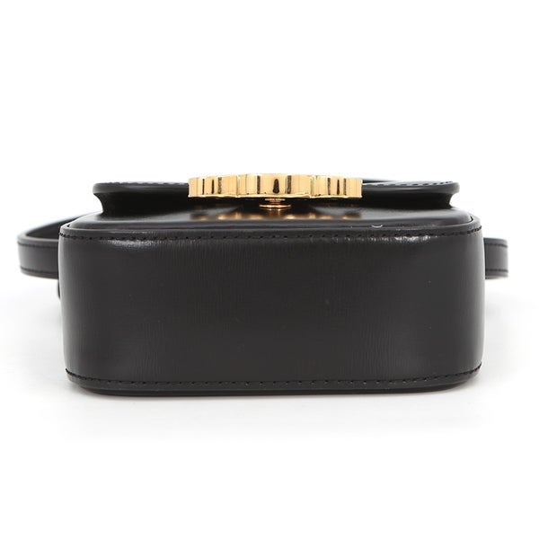 セリーヌ ショルダーバッグ トリオンフ ミニ クロード シャイニーカーフレザー 10I513 CELINE ミニバッグ 黒