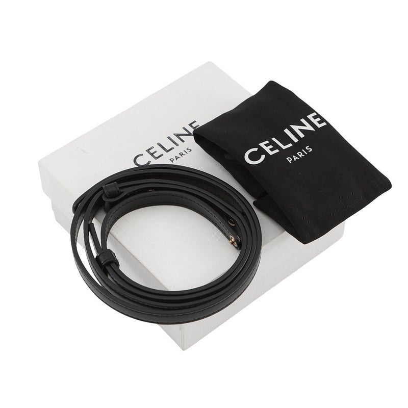 セリーヌ ショルダーバッグ トリオンフ ミニ クロード シャイニーカーフレザー 10I513 CELINE ミニバッグ 黒