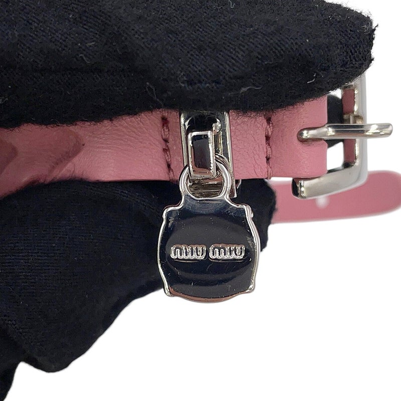 ミュウミュウ ブレスレット クリスタル イントレッチオ ナッパレザー 5IB320 Miu Miu アクセサリー