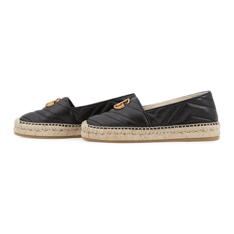 グッチ エスパドリーユ 2.0 GGマーモント レディースサイズ34 1/2 551890 GUCCI 靴 黒