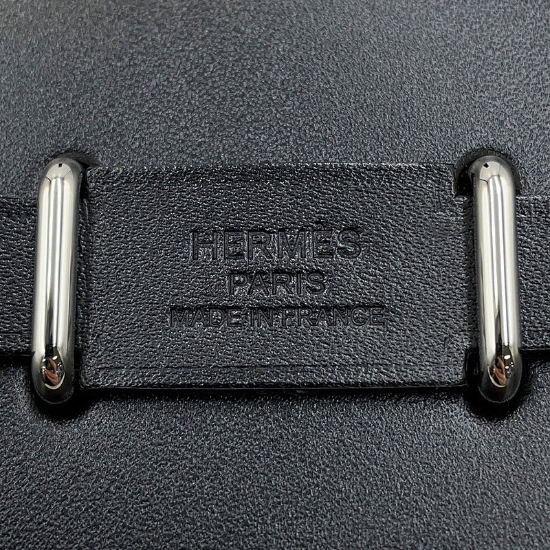 エルメス ショルダーバッグ エールバッグジップ ミニ ブラック/エクリュ/シルバー金具 トワルアッシュ/ヴァッシュハンター K刻印 HERMES