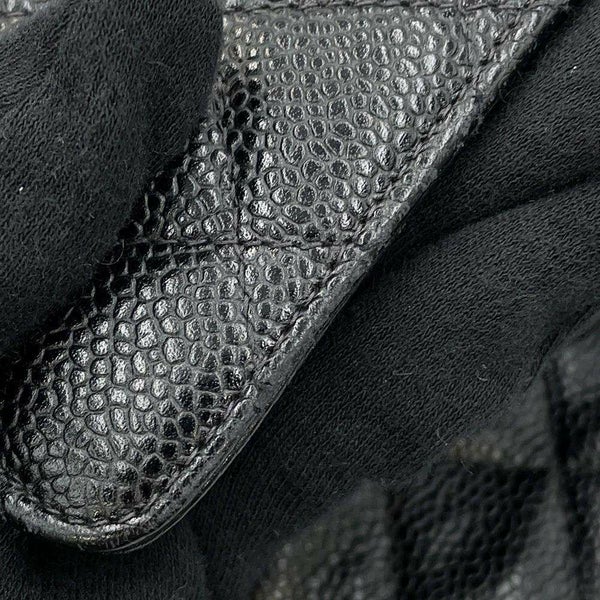 シャネル チェーンショルダーバッグ マトラッセ25 ココマーク キャビアスキン ダブルチェーン A01112 CHANEL 黒