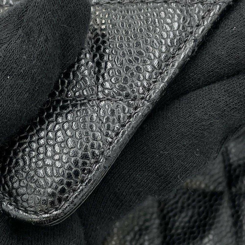 シャネル チェーンショルダーバッグ マトラッセ25 ココマーク キャビアスキン ダブルチェーン A01112 CHANEL 黒