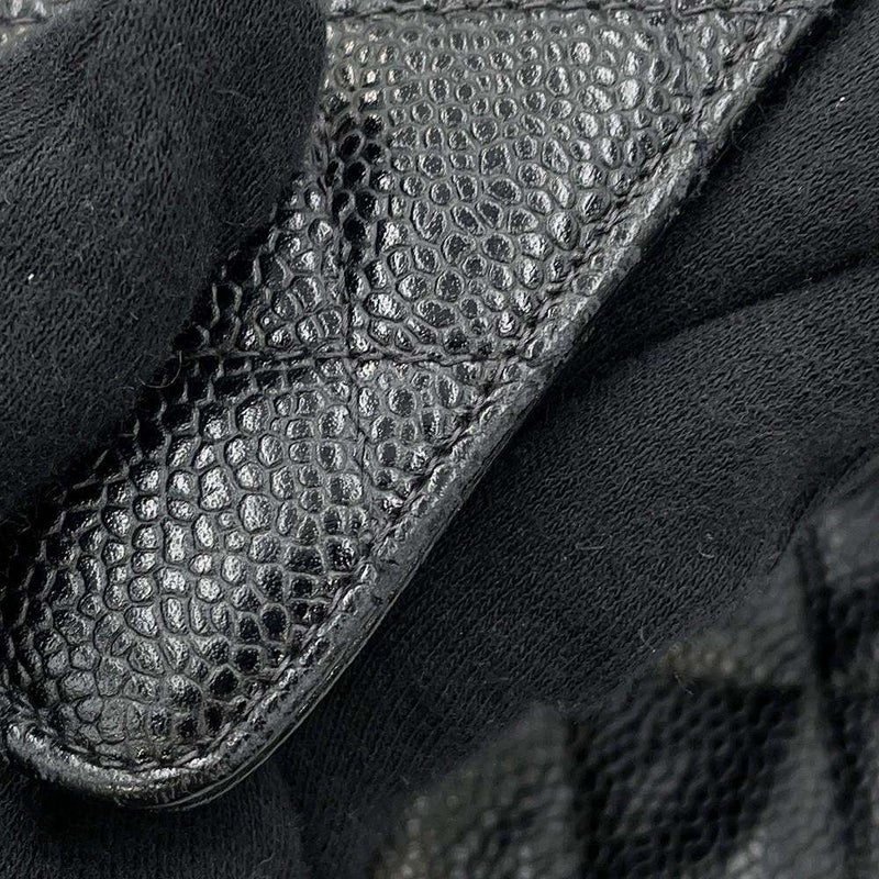 シャネル チェーンショルダーバッグ マトラッセ25 ココマーク キャビアスキン ダブルチェーン A01112 CHANEL 黒