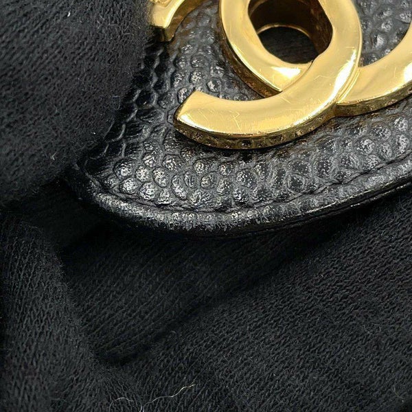 シャネル チェーンショルダーバッグ マトラッセ25 ココマーク キャビアスキン ダブルチェーン A01112 CHANEL 黒