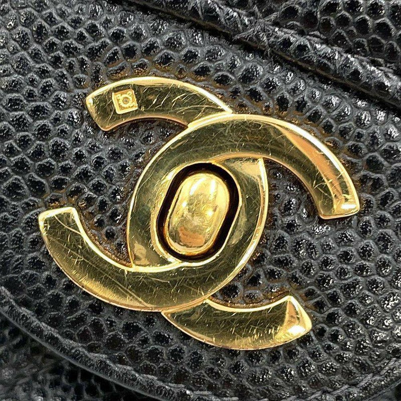 シャネル チェーンショルダーバッグ マトラッセ25 ココマーク キャビアスキン ダブルチェーン A01112 CHANEL 黒
