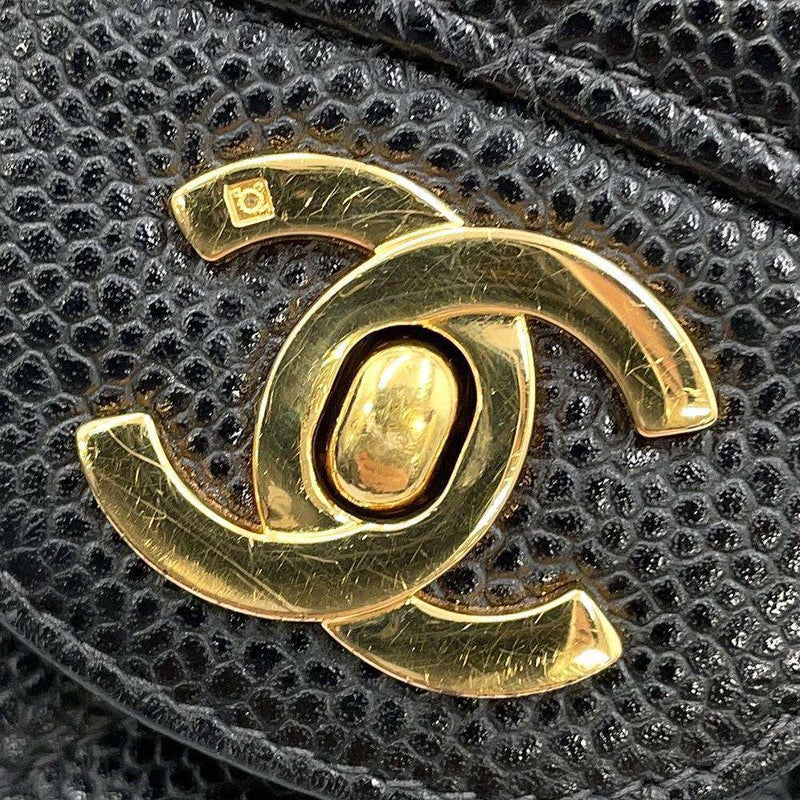 シャネル チェーンショルダーバッグ マトラッセ25 ココマーク キャビアスキン ダブルチェーン A01112 CHANEL 黒