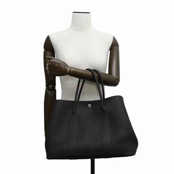 エルメス トートバッグ ガーデンパーティPM ブラック/シルバー金具 ネゴンダ W刻印 黒