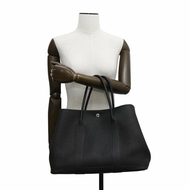 エルメス トートバッグ ガーデンパーティPM ブラック/シルバー金具 ネゴンダ W刻印 黒