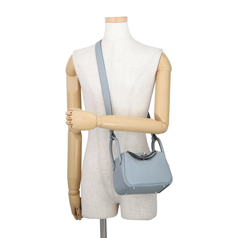 エルメス ハンドバッグ リンディ ミニ グリパンタン/シルバー金具 トリヨンクレマンス G刻印 HERMES 2wayショルダーバッグ