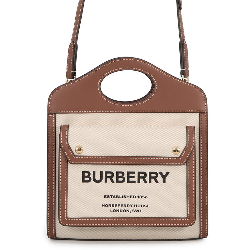 バーバリー ハンドバッグ ミニ ポケットバッグ キャンバス レザー 8031746 BURBERRY 2way