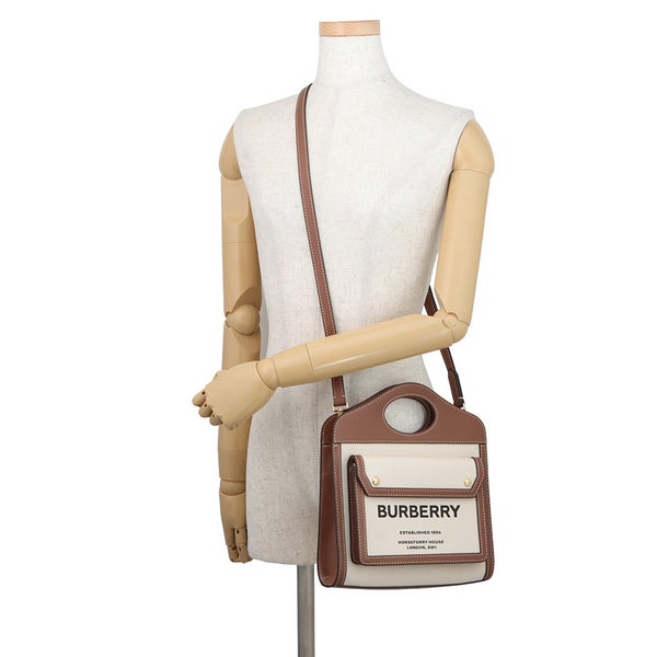バーバリー ハンドバッグ ミニ ポケットバッグ キャンバス レザー 8031746 BURBERRY 2way