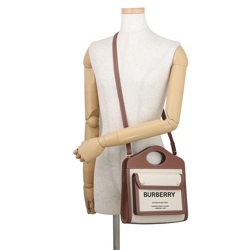 バーバリー ハンドバッグ ミニ ポケットバッグ キャンバス レザー 8031746 BURBERRY 2way