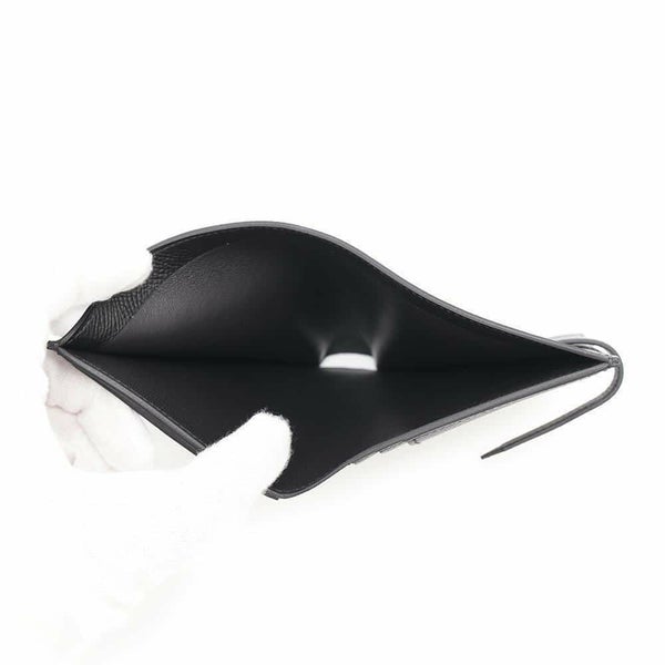 エルメス 二つ折り財布 ベアンコンパクト ブラック/シルバー金具 エプソン B刻印 黒
