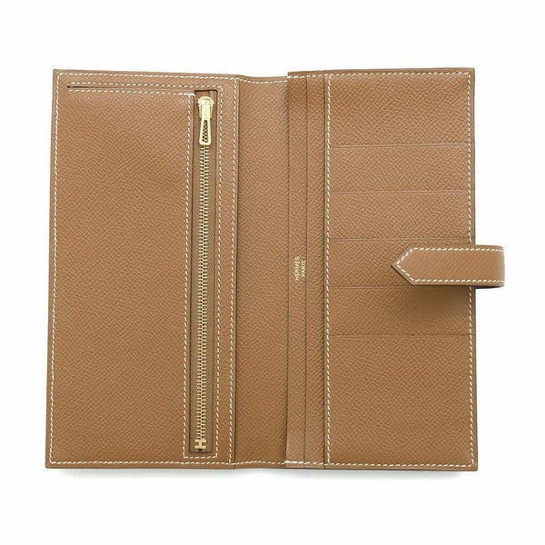 エルメス 長財布 ベアンスフレ ゴールド/ゴールド金具 エプソン B刻印 HERMES 財布
