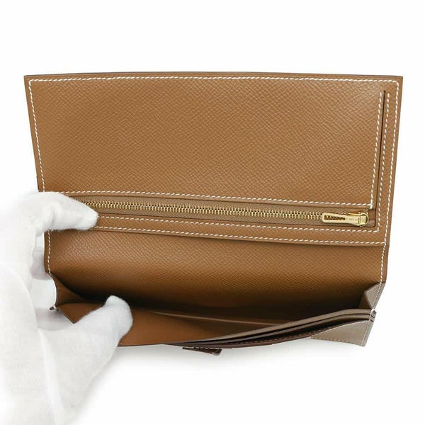エルメス 長財布 ベアンスフレ ゴールド/ゴールド金具 エプソン B刻印 HERMES 財布