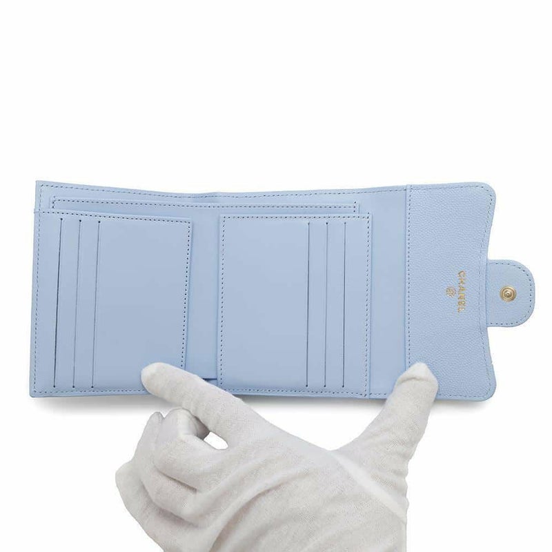 シャネル 三つ折り財布 クラシック スモール フラップ ウォレット ココマーク キャビアスキン AP0231 CHANEL